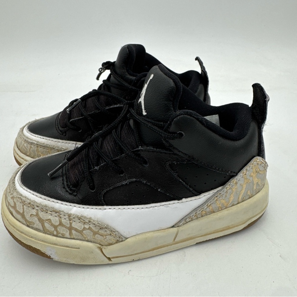 Nike Air Jordan Baby Black White Grey AA2560-021 Toddler Size 8C - Picture 4 of 8